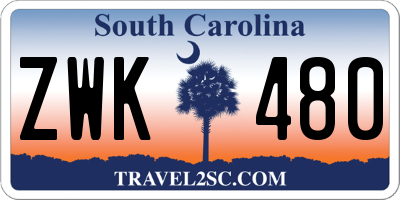 SC license plate ZWK480
