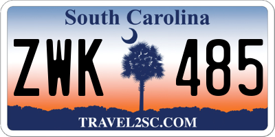 SC license plate ZWK485