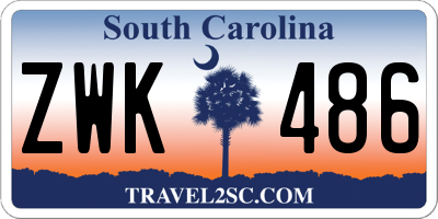 SC license plate ZWK486