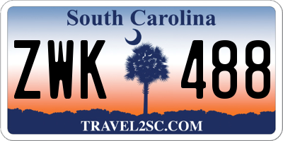 SC license plate ZWK488