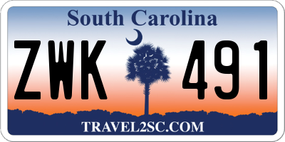 SC license plate ZWK491