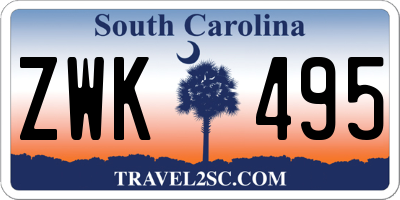 SC license plate ZWK495