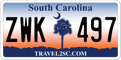 SC license plate ZWK497
