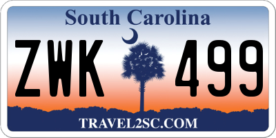 SC license plate ZWK499