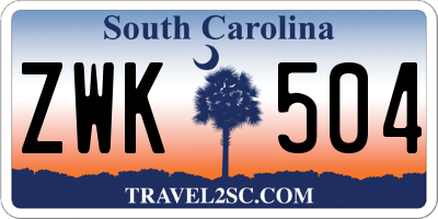 SC license plate ZWK504