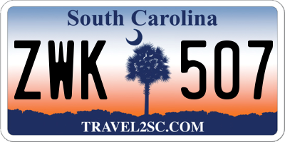 SC license plate ZWK507