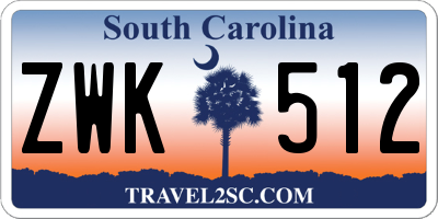 SC license plate ZWK512