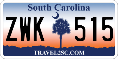 SC license plate ZWK515
