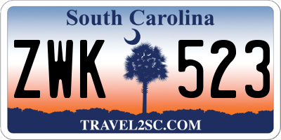 SC license plate ZWK523