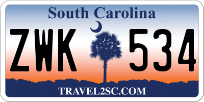 SC license plate ZWK534