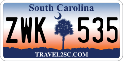 SC license plate ZWK535