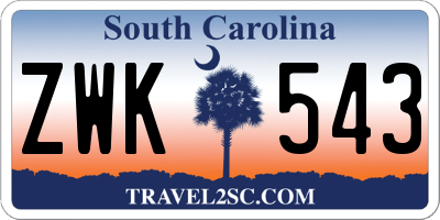 SC license plate ZWK543