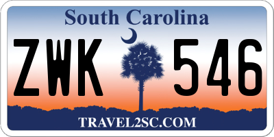 SC license plate ZWK546