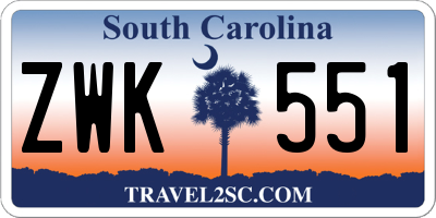 SC license plate ZWK551