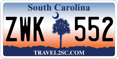 SC license plate ZWK552