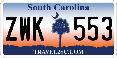 SC license plate ZWK553