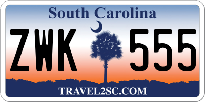SC license plate ZWK555