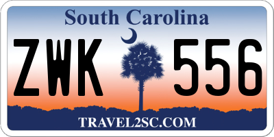 SC license plate ZWK556