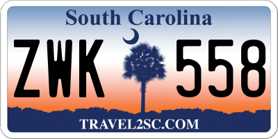 SC license plate ZWK558