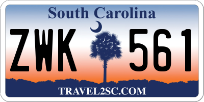 SC license plate ZWK561