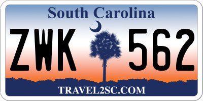 SC license plate ZWK562