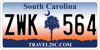 SC license plate ZWK564