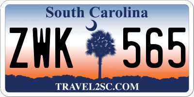 SC license plate ZWK565