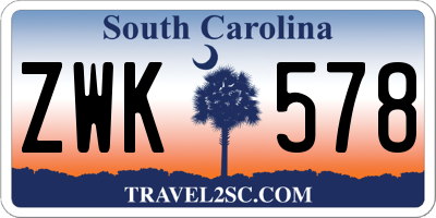 SC license plate ZWK578