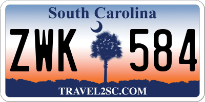 SC license plate ZWK584