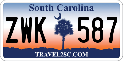 SC license plate ZWK587