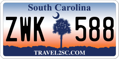 SC license plate ZWK588