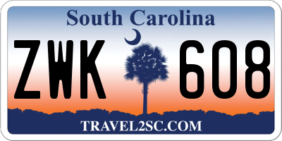 SC license plate ZWK608