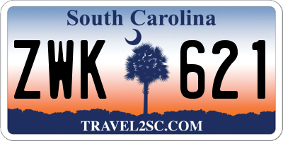 SC license plate ZWK621