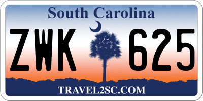 SC license plate ZWK625