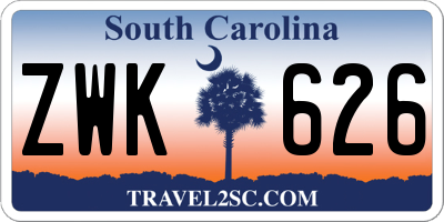 SC license plate ZWK626
