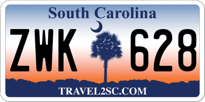 SC license plate ZWK628