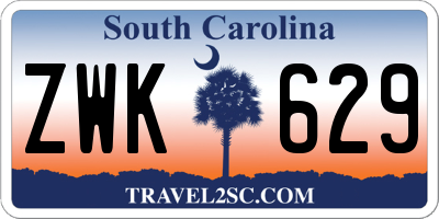 SC license plate ZWK629