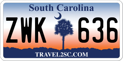 SC license plate ZWK636