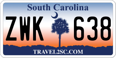 SC license plate ZWK638