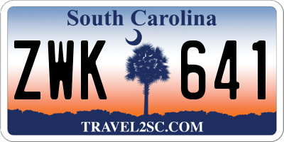 SC license plate ZWK641