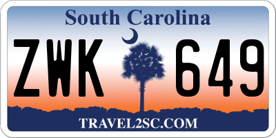 SC license plate ZWK649