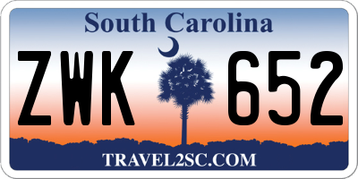 SC license plate ZWK652