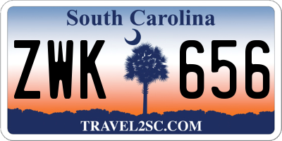 SC license plate ZWK656