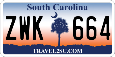 SC license plate ZWK664