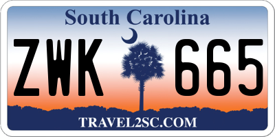 SC license plate ZWK665