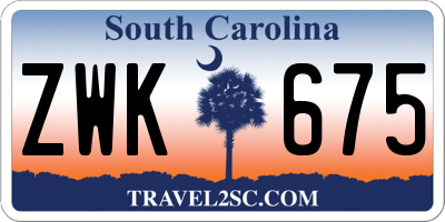SC license plate ZWK675