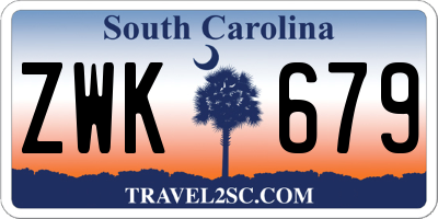 SC license plate ZWK679