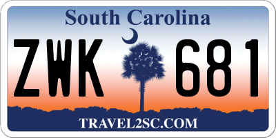 SC license plate ZWK681