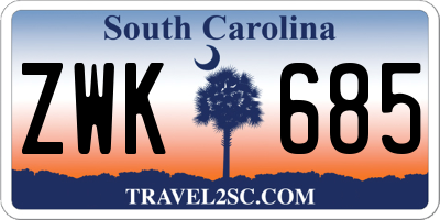 SC license plate ZWK685