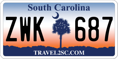 SC license plate ZWK687
